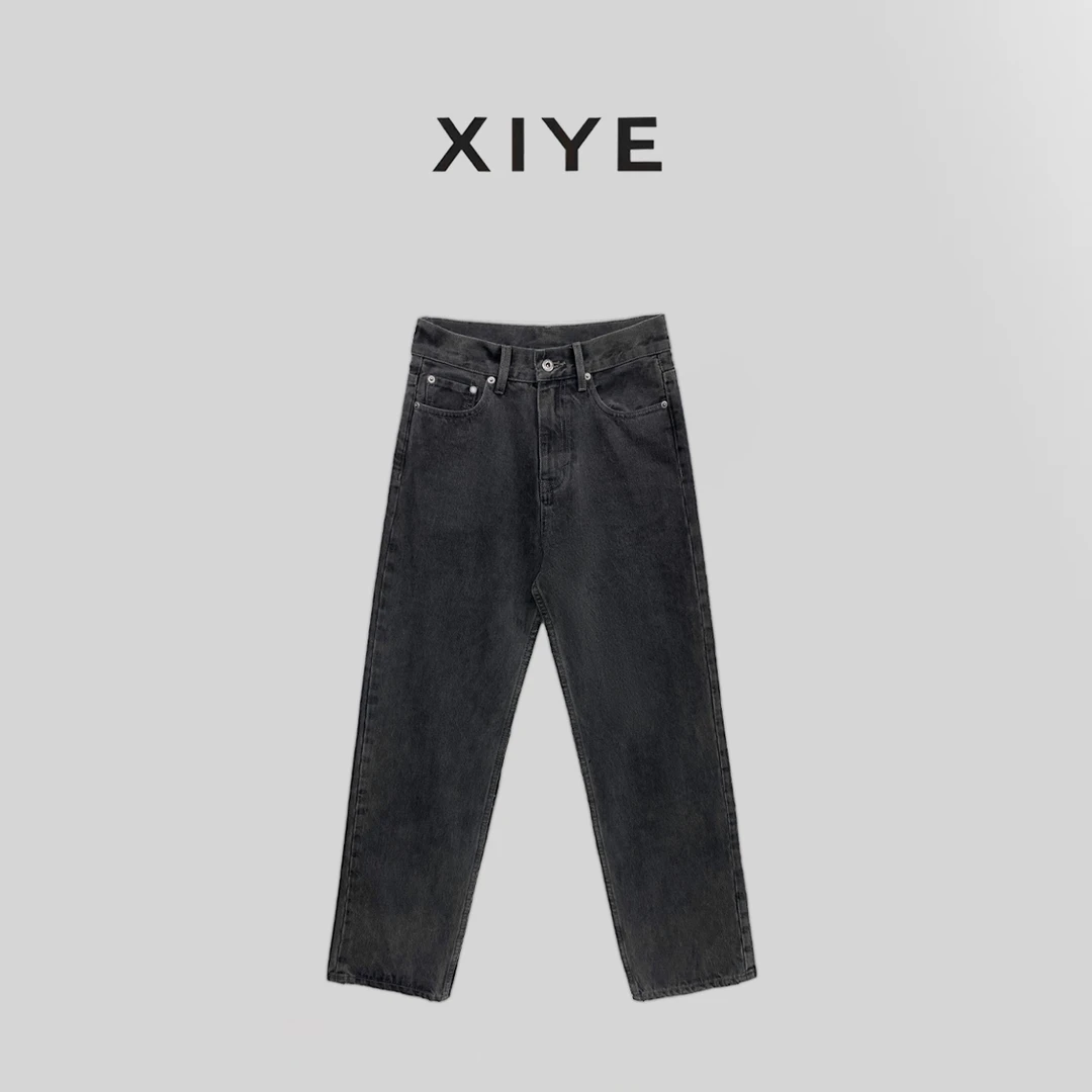XYE/希野高级感时尚复古水洗高腰直筒裤百搭潮流牛仔裤XY624203