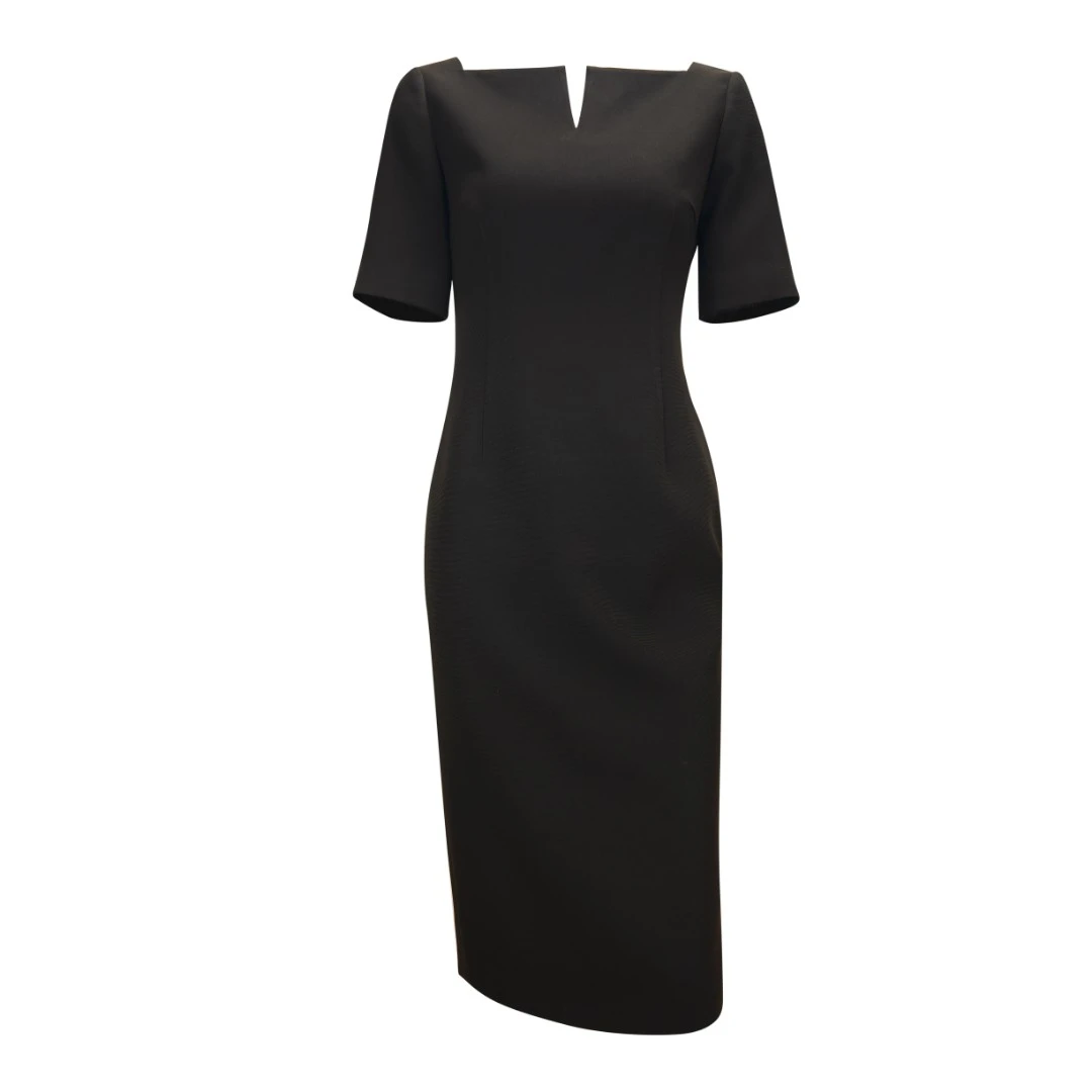 南山姐姐春夏新款法式收腰气质赫本风V领包臀醋酸连衣裙323024