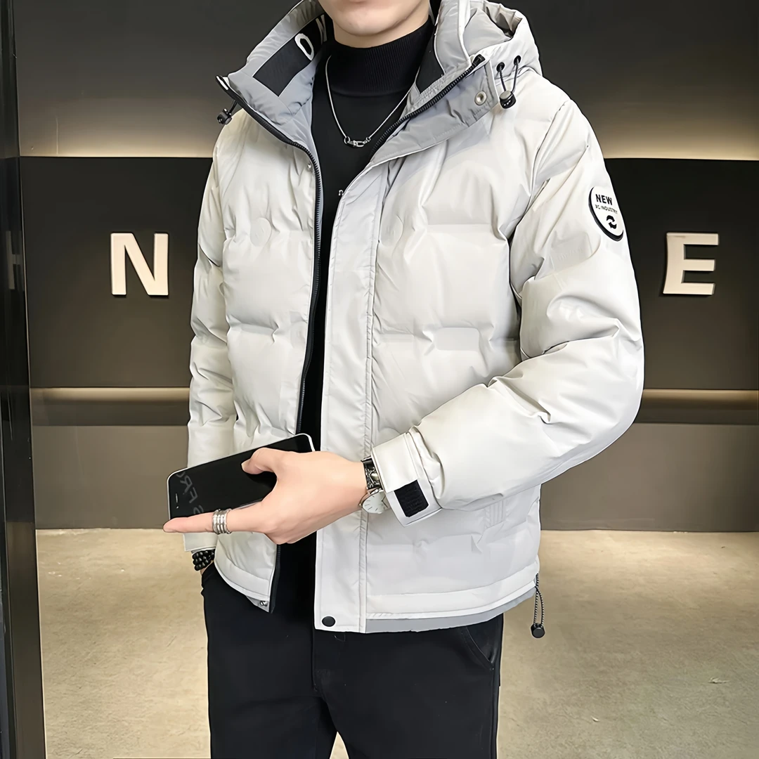 Romon/罗蒙羽绒服男冬季潮流连帽加绒上衣休闲时尚保暖夹克外套男