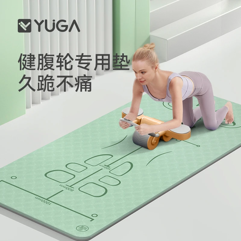 月迦健腹轮垫自动回弹专业跪垫加厚瑜伽垫防滑卧室地垫运动垫地垫
