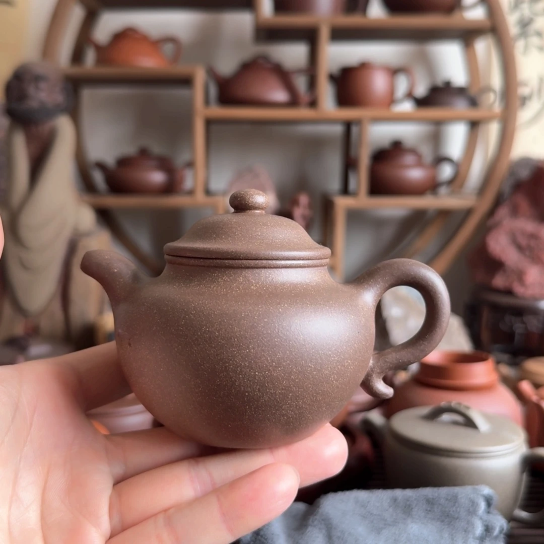 紫砂茶壶莲子180cc黑墩头