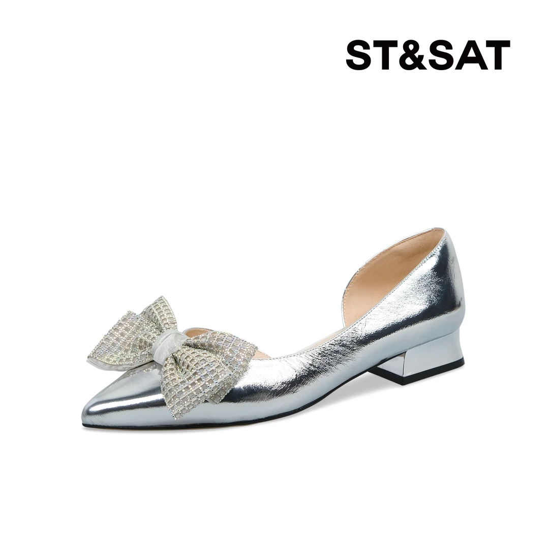 【指尖蝶舞】百搭蝴蝶单鞋24夏尖头浅口侧空女鞋SSC3114305