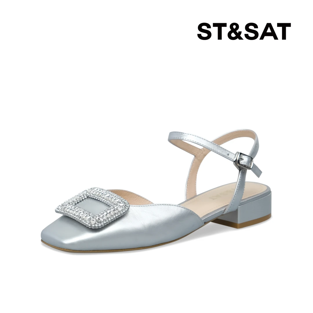 【优雅清晨】星期六时装凉鞋24轻奢水钻法式气质真皮女鞋SSC3114043