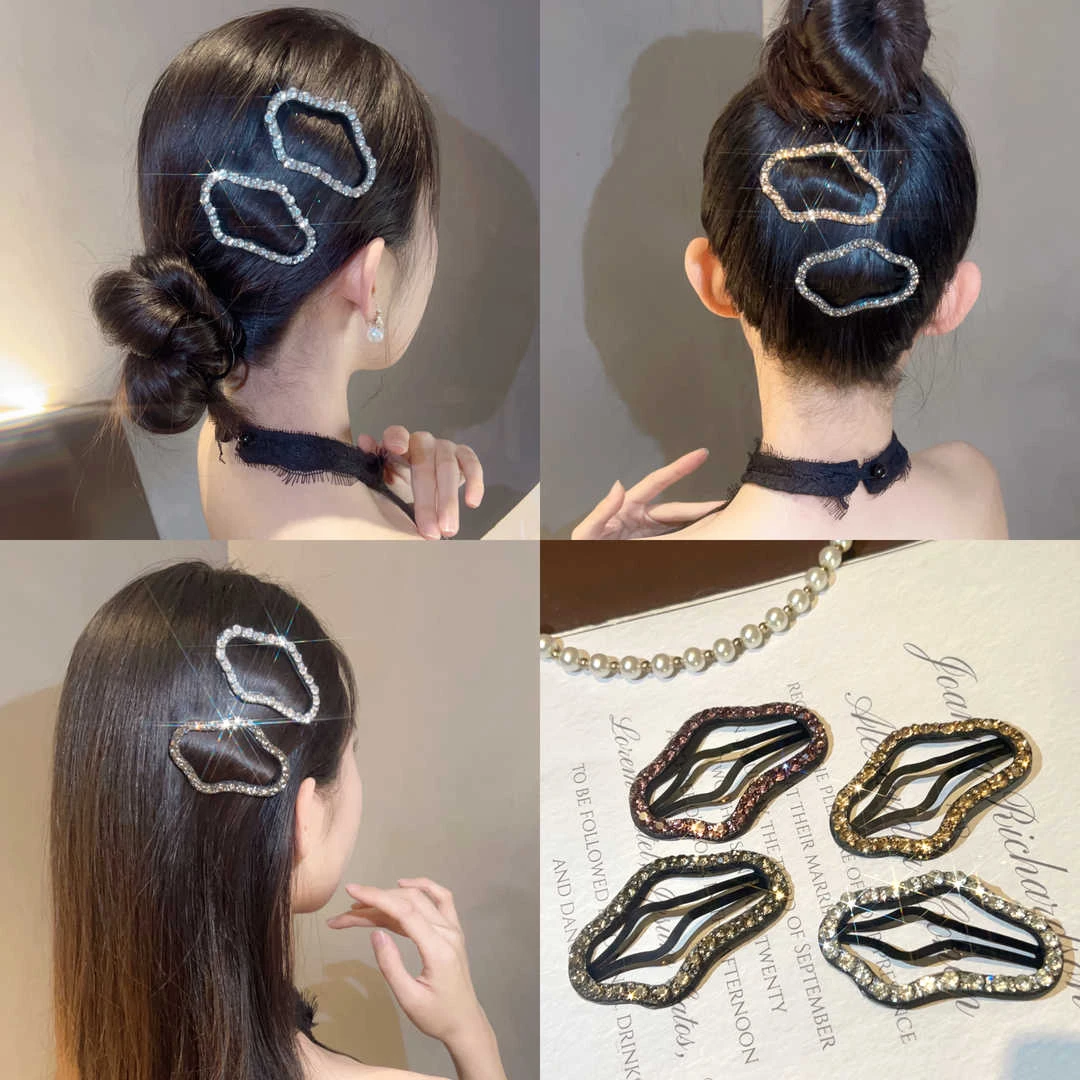 非金属亚克力发饰水钻云朵bb夹韩系甜美时尚碎发夹