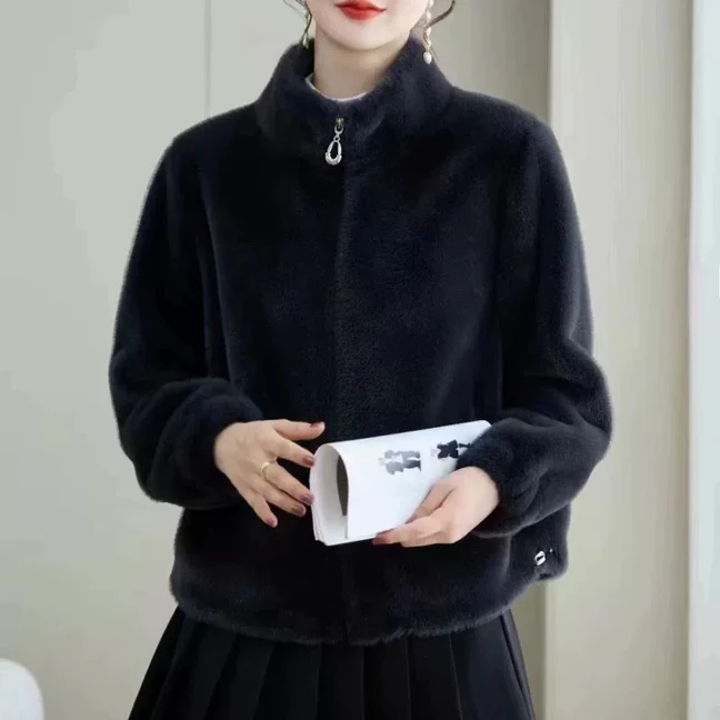 冬季新版2025短款立领保暖抗寒短款外套琐温大衣