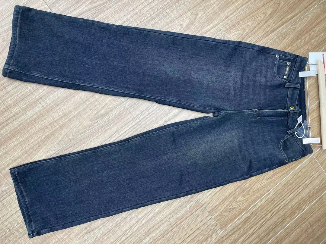 秋冬新款高腰显瘦直筒牛仔裤女宽松百搭加厚北极绒窄版牛仔休闲裤