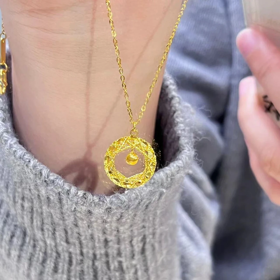 钛钢项链 花丝铃铛项链气质轻奢时尚百搭精美简约灵动