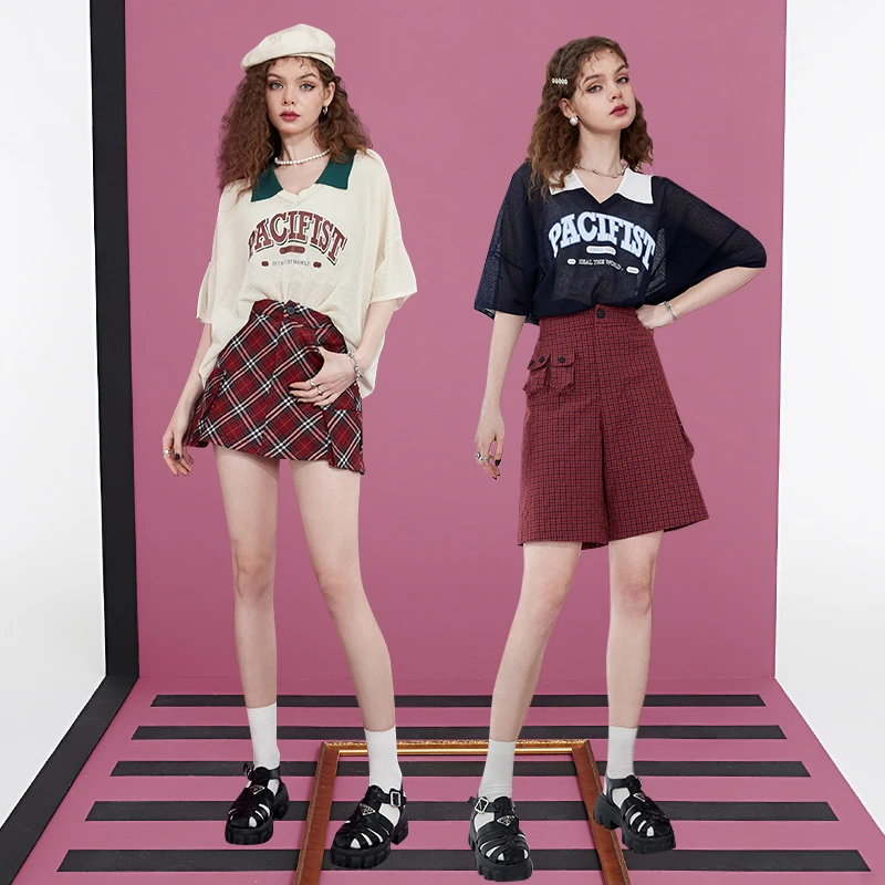 【芋总】妖精的口袋百搭印花polo衫短袖针织衫薄款