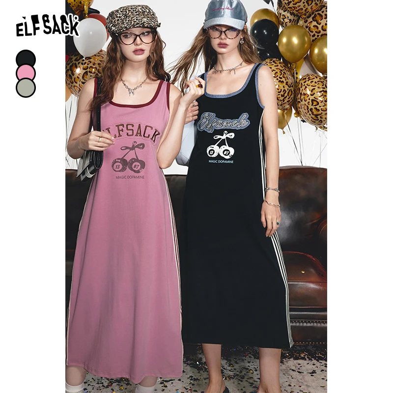 0092【金拐子】妖精的口袋樱桃派对撞色印花吊带连衣裙女20-团