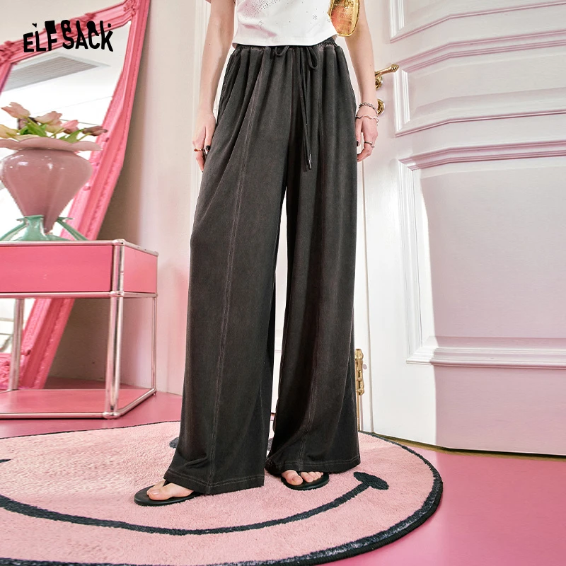 【诗语专属】沿海漫步垂坠感阔腿裤女2024夏季新款显瘦休闲凉凉