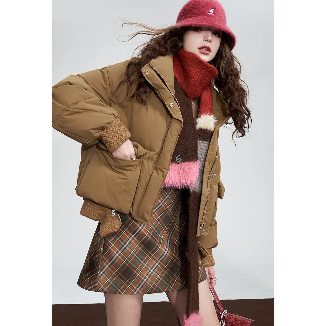 【李易行专属】英伦复古系列冬季款美拉德加厚羽绒服女小个子面包