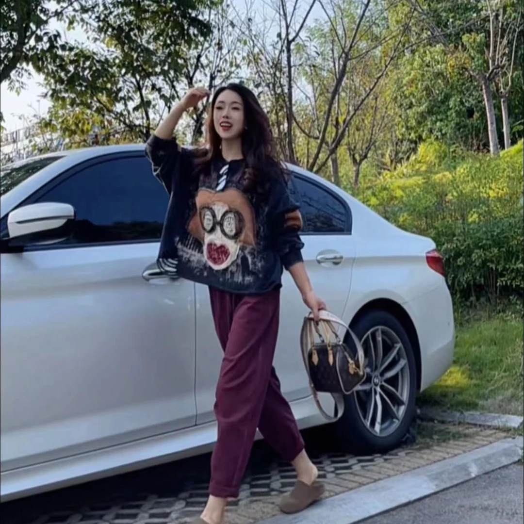 14058小景推荐-欧版时尚小丑烂边边短款卫衣-Y7129