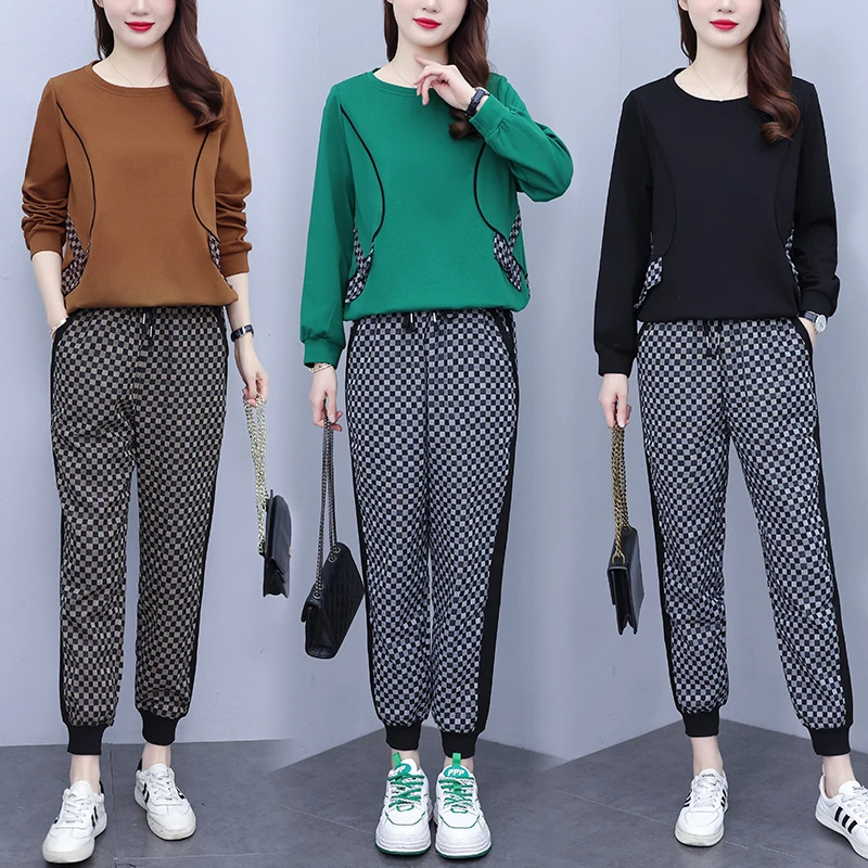 大码女装2024新款春秋妈妈气质减龄时尚卫衣休闲运动套装洋气显瘦