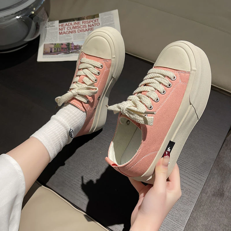 A038 帆布春款新款百搭舒适厚底女鞋