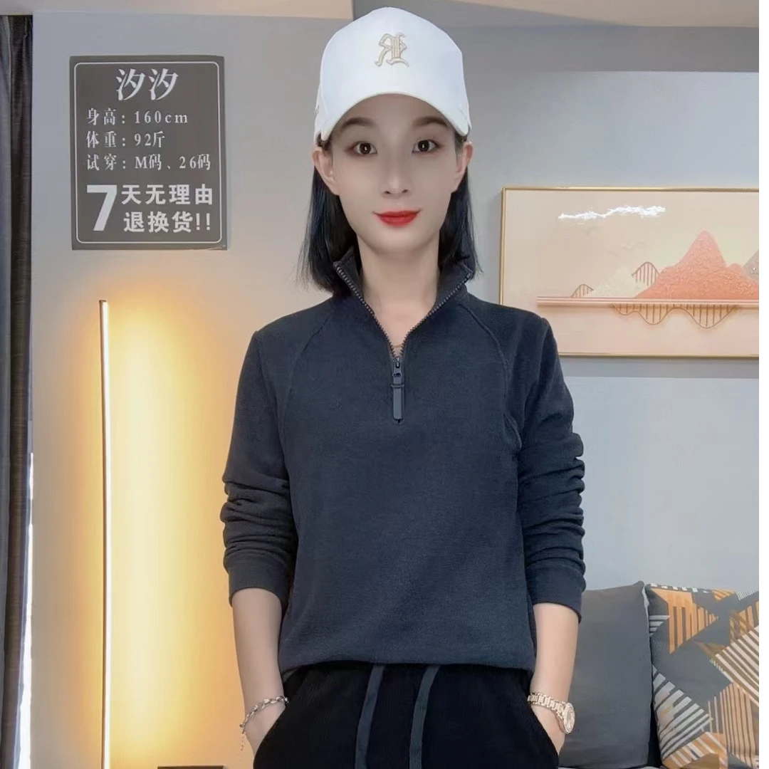 秋冬款拉链设计感时尚百搭上衣女款长袖