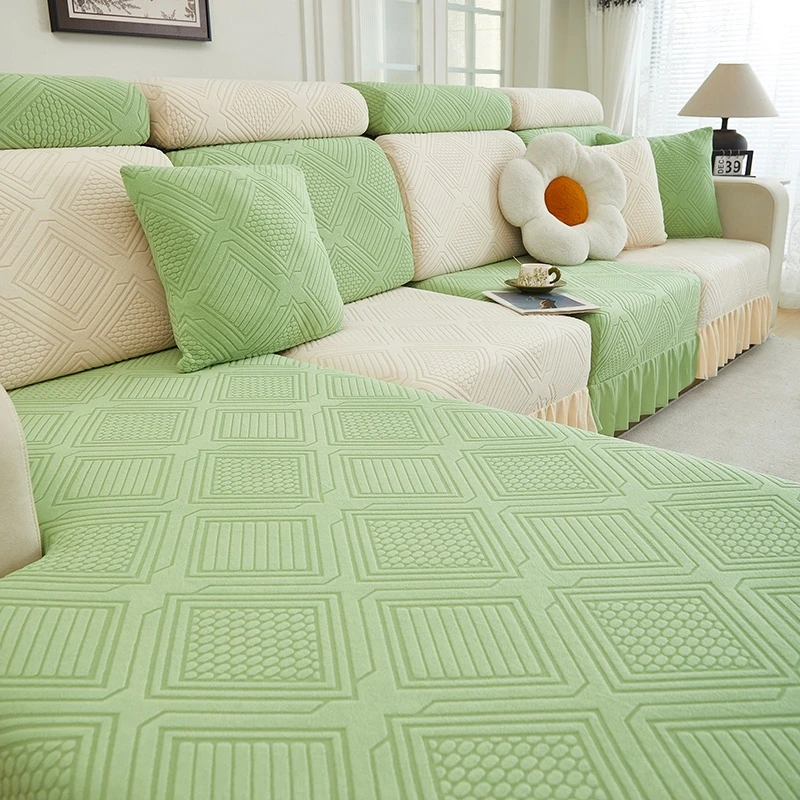 蕾丝裙摆清新简约舒适透气弹力沙发罩沙发垫防猫全包通用型沙发套