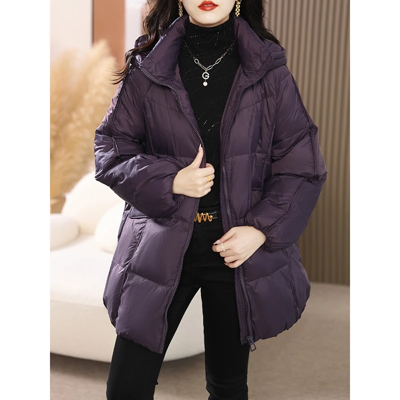 2024新款冬季棉服女外套气质时尚加绒加厚棉衣中长款大妈宽松胖mm