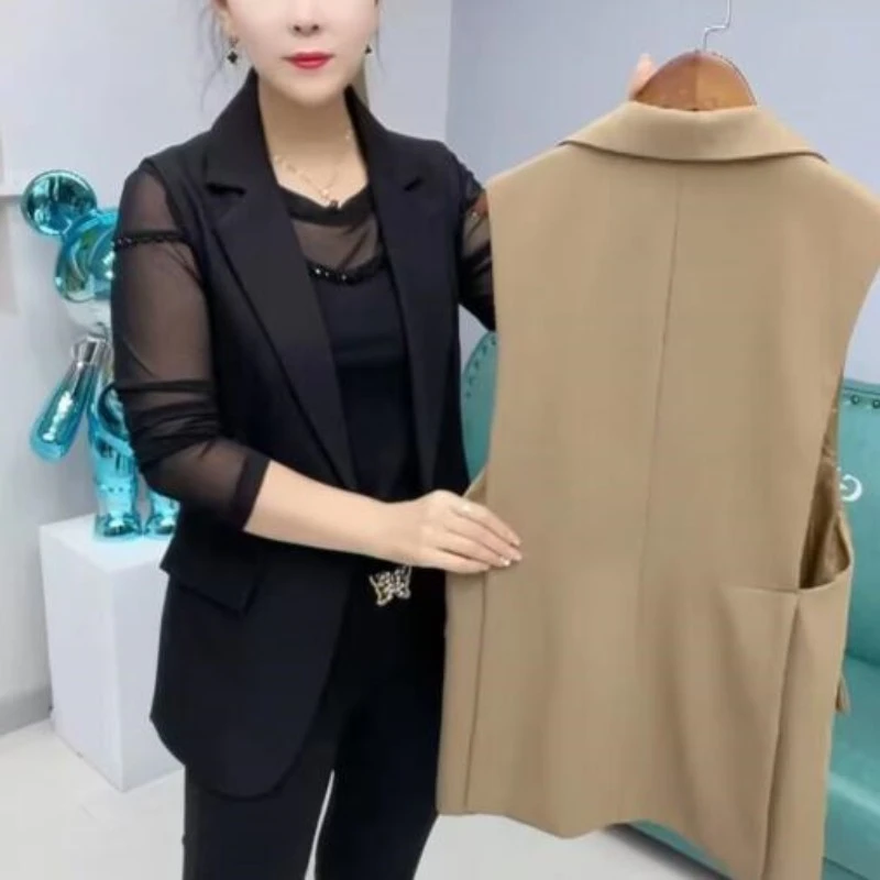 网红西装马甲女春秋韩版潮流时尚气质显瘦背心外穿一粒扣女士马夹