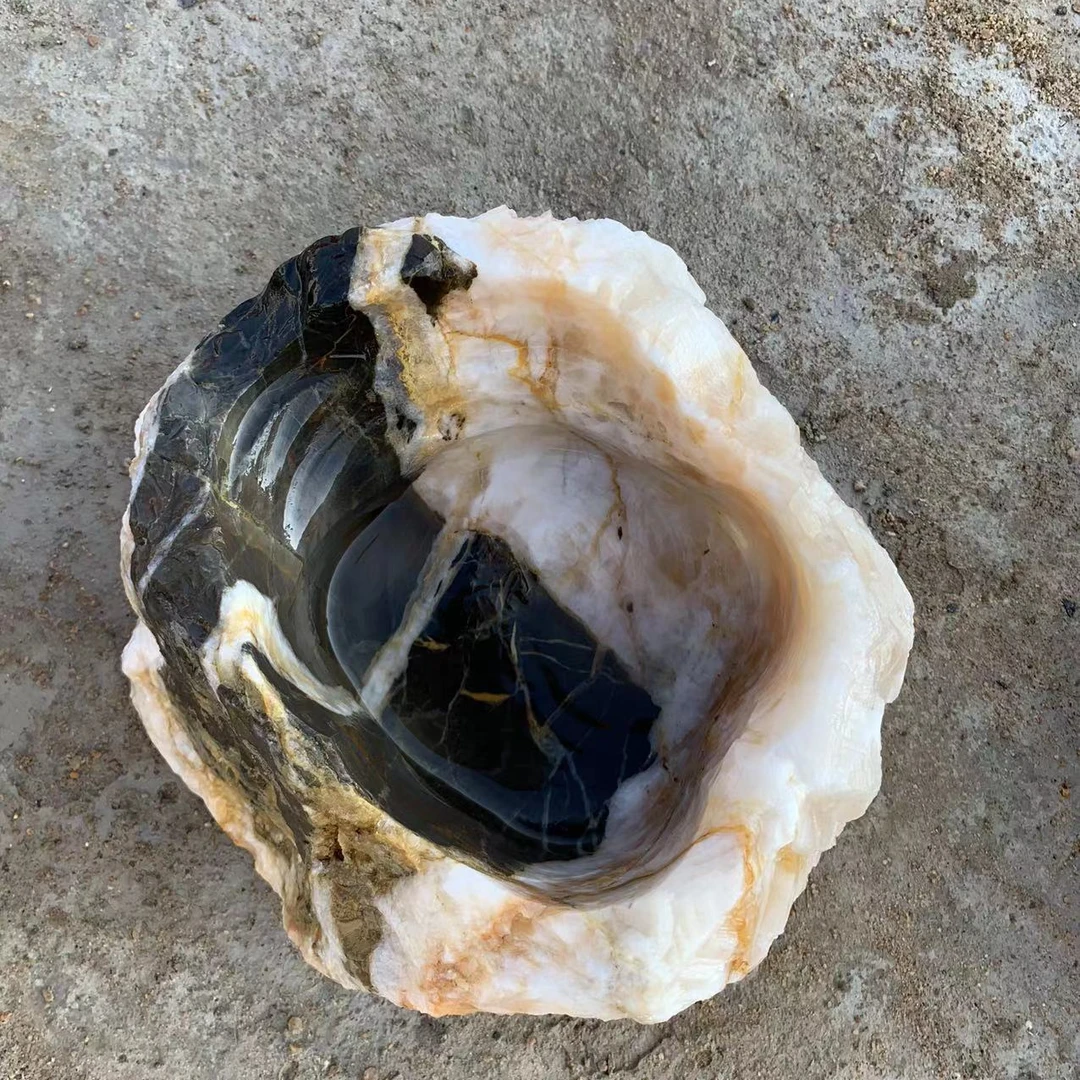 天然石头花盆原生态石艺盆创意禅意石盆水盆多肉盆灵璧石花盆