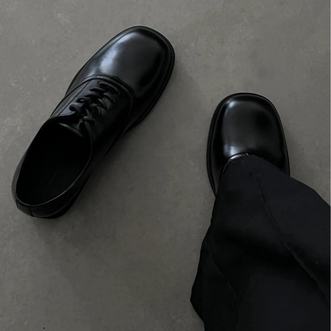 英伦情侣款Cleanfit德比鞋秋季增高厚底潮鞋商务正装休闲方头皮鞋