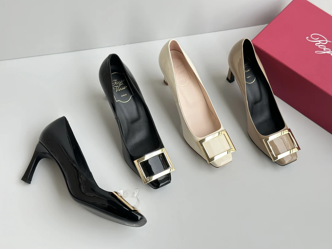 新款时尚V百搭女鞋 新款气质女士单鞋通勤真皮女皮鞋