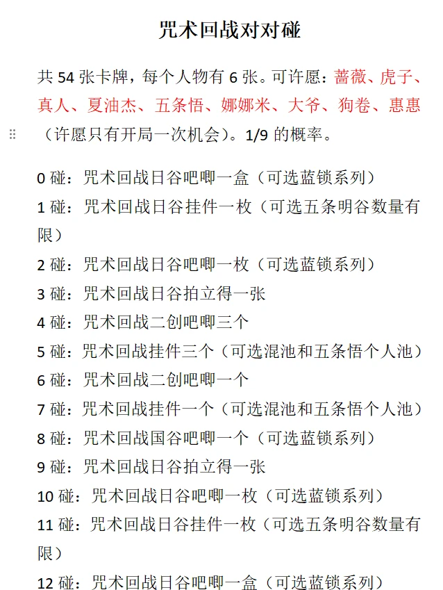 【代拆】咒回对对碰『新玩法上线优惠一周』