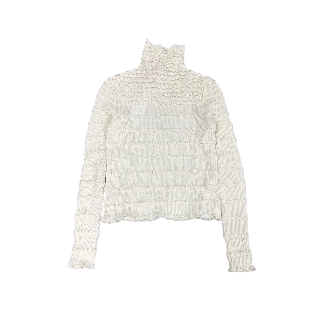Valentino 华伦天奴 花边褶皱高领打底衫 99新 S码
