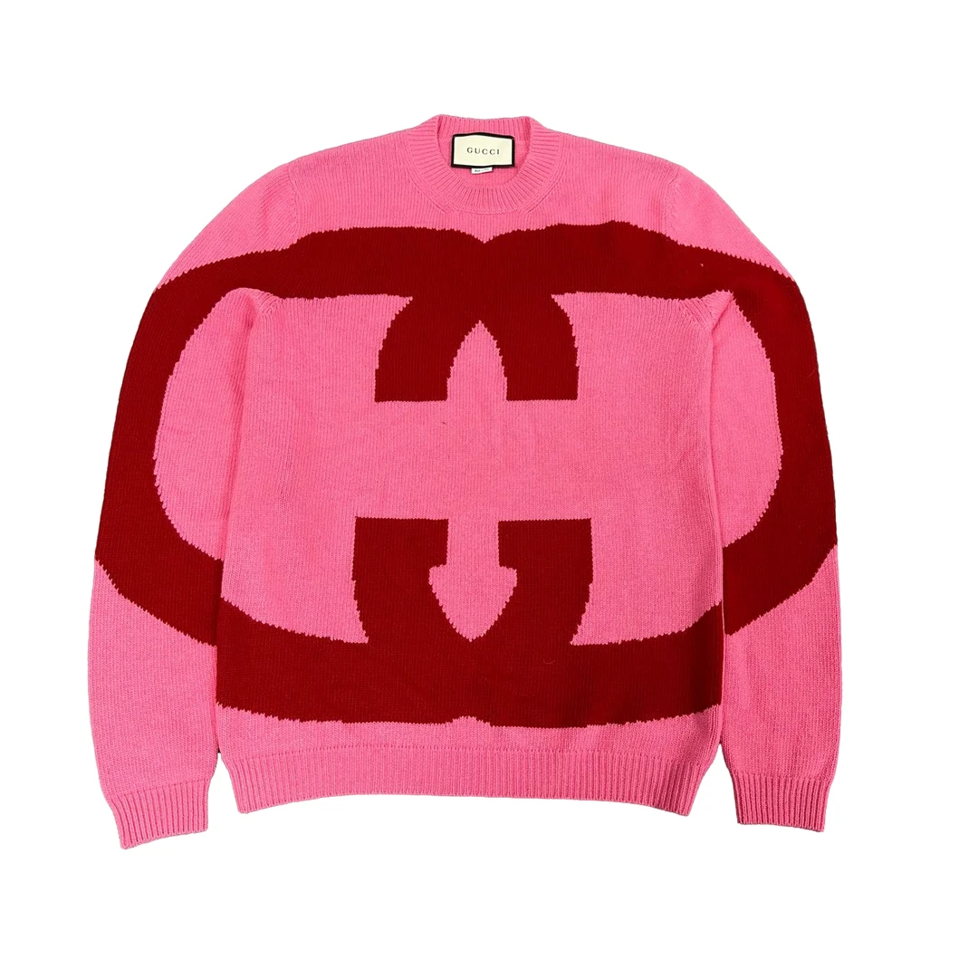 Gucci 古驰 双G 大Logo 针织衫 毛衣 99新 Xs码