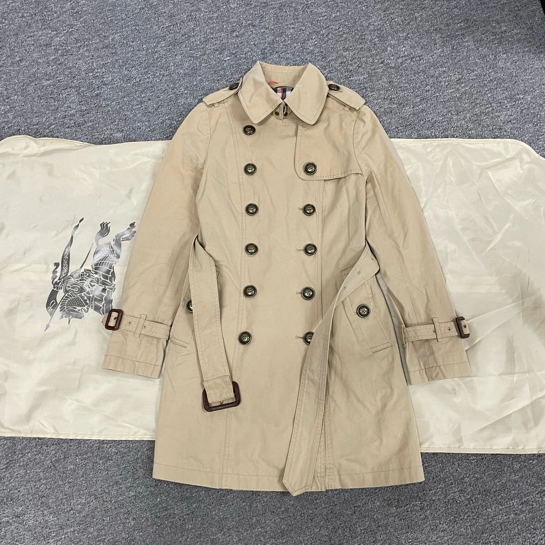 Burberry 蓝标 双排扣 风衣 内里格纹 99新 36码