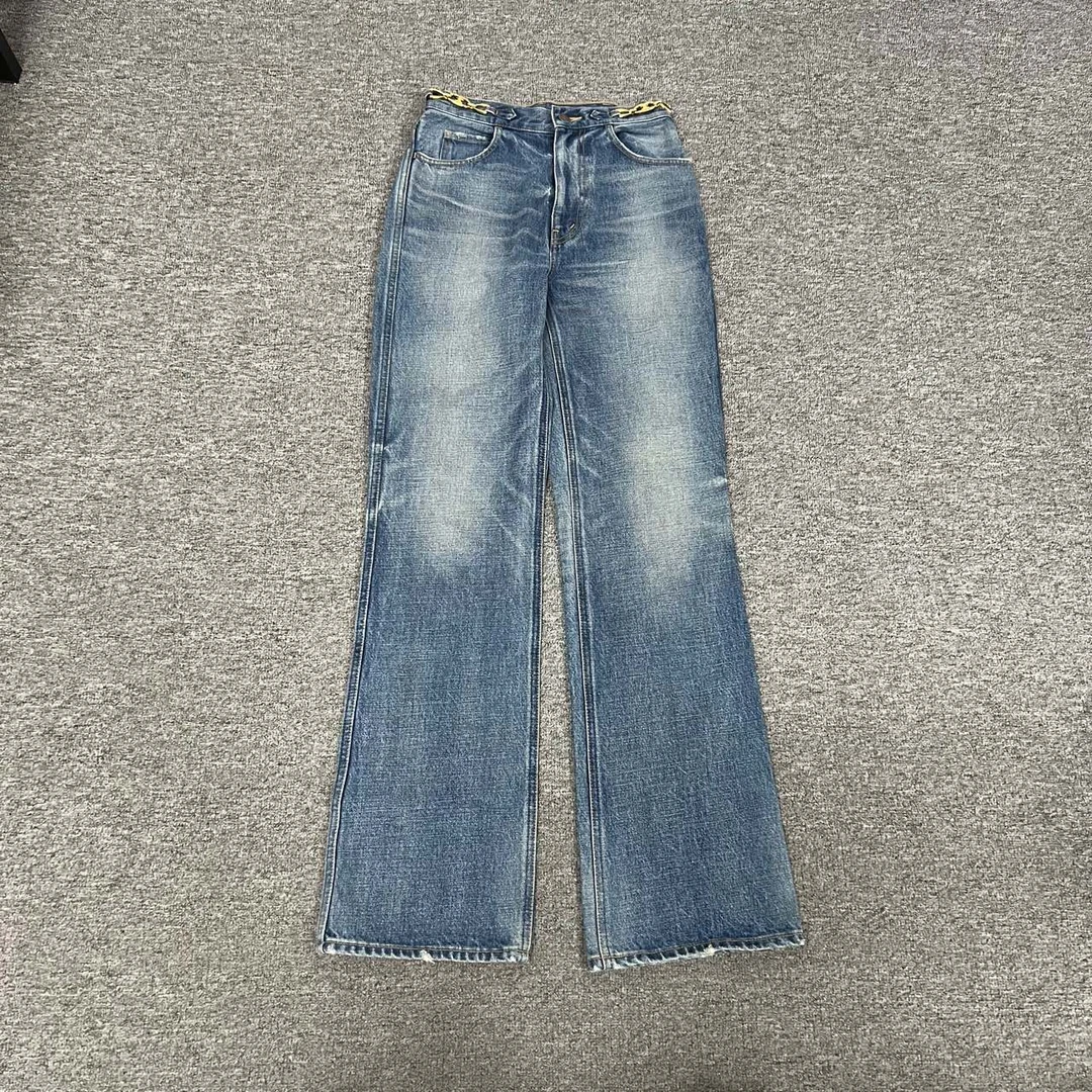 Celine 赛琳 金属凯旋门链条 水洗牛仔蓝牛仔裤 26码 99新