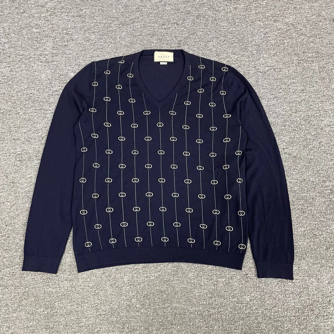 Gucci 古驰 满印 双G 针织毛衣 99新 M码