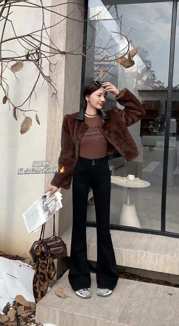 秋冬时尚气质女短外套加绒加厚宽松百搭外穿