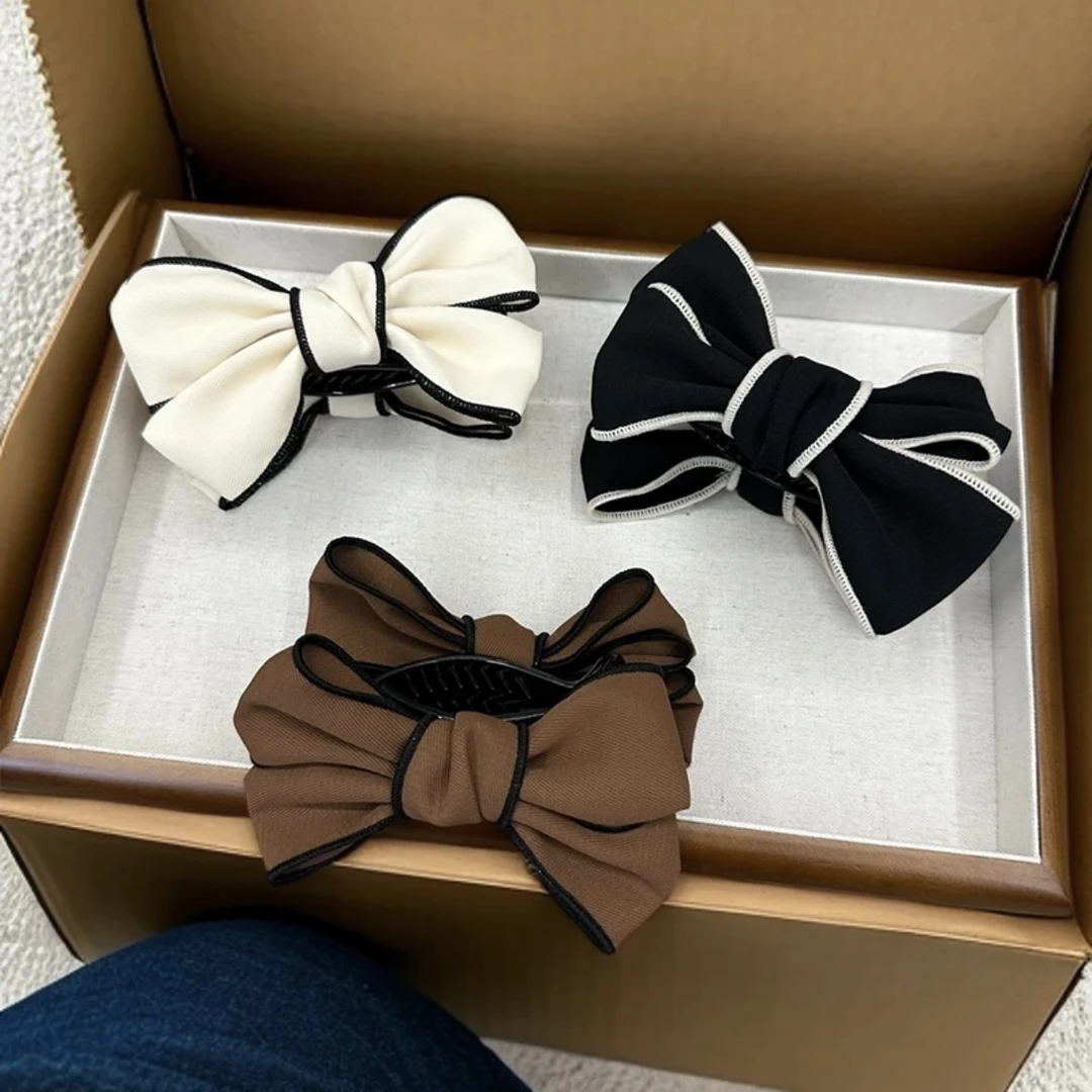 新款小香风双面蝴蝶夹发夹高级气质抓夹盘发立体后脑勺可爱头饰