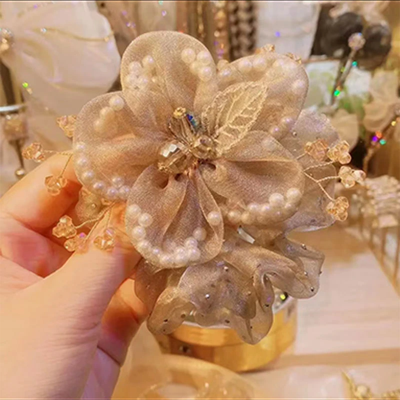 轻奢发绳发圈高马尾扎头绳花朵限量款