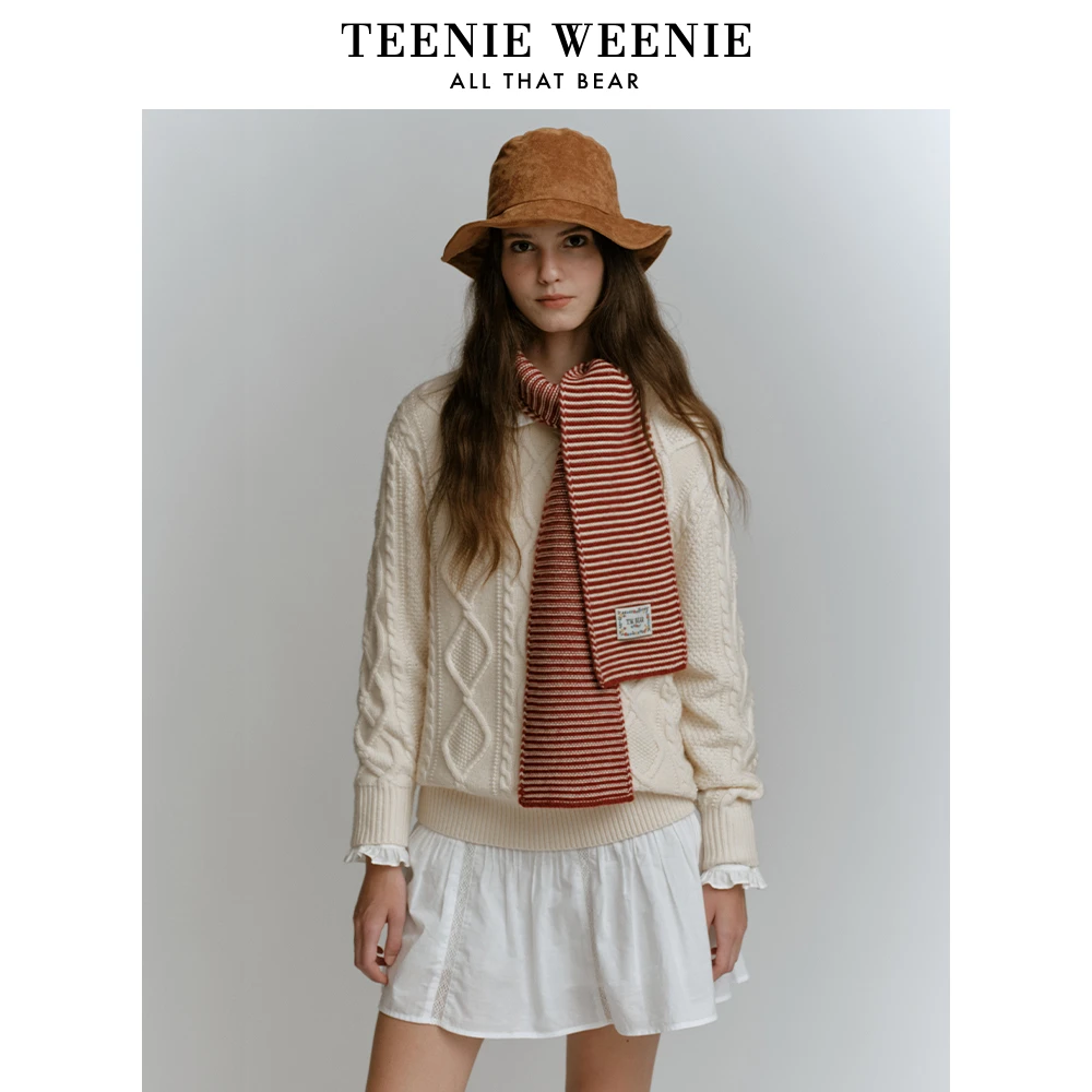 TeenieWeenie小熊时尚简约毛衣女2024冬季新款女毛衫TTKW248V40I