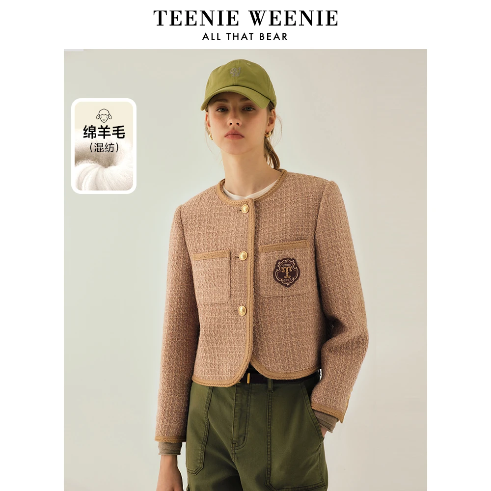TeenieWeenie小熊字母西装外套女2024冬季新款女西服TTJK248V10N