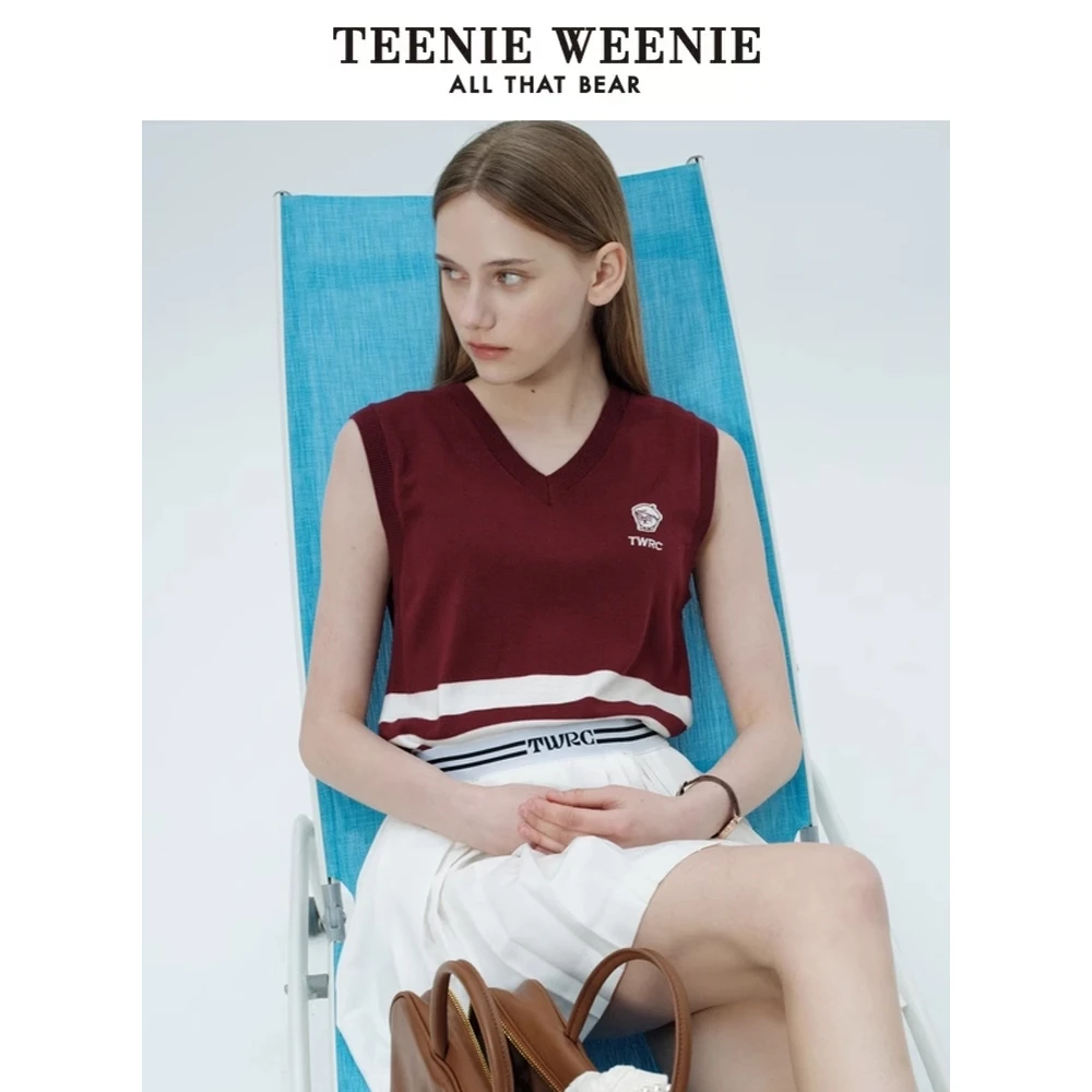 【桑蚕丝混纺】TeenieWeenie小熊24年针织马甲背心叠穿TTKN246514N