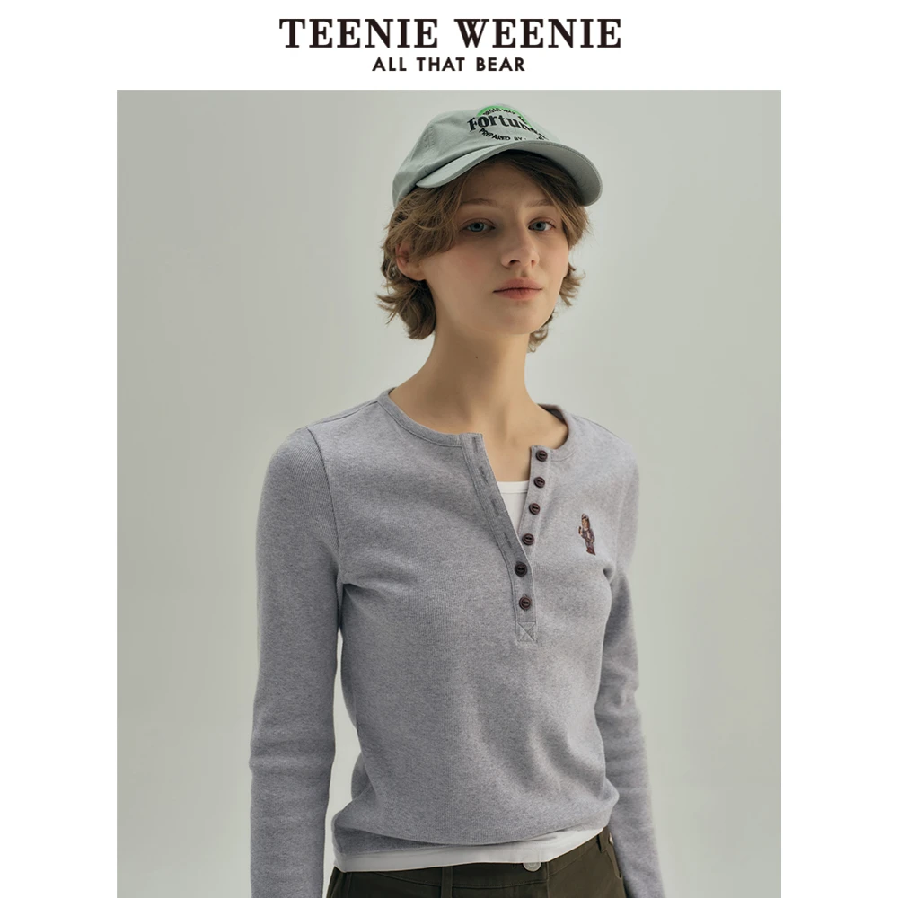 TeenieWeenie小熊24假两件打底衫长袖T恤设计款上衣TTLA247701H