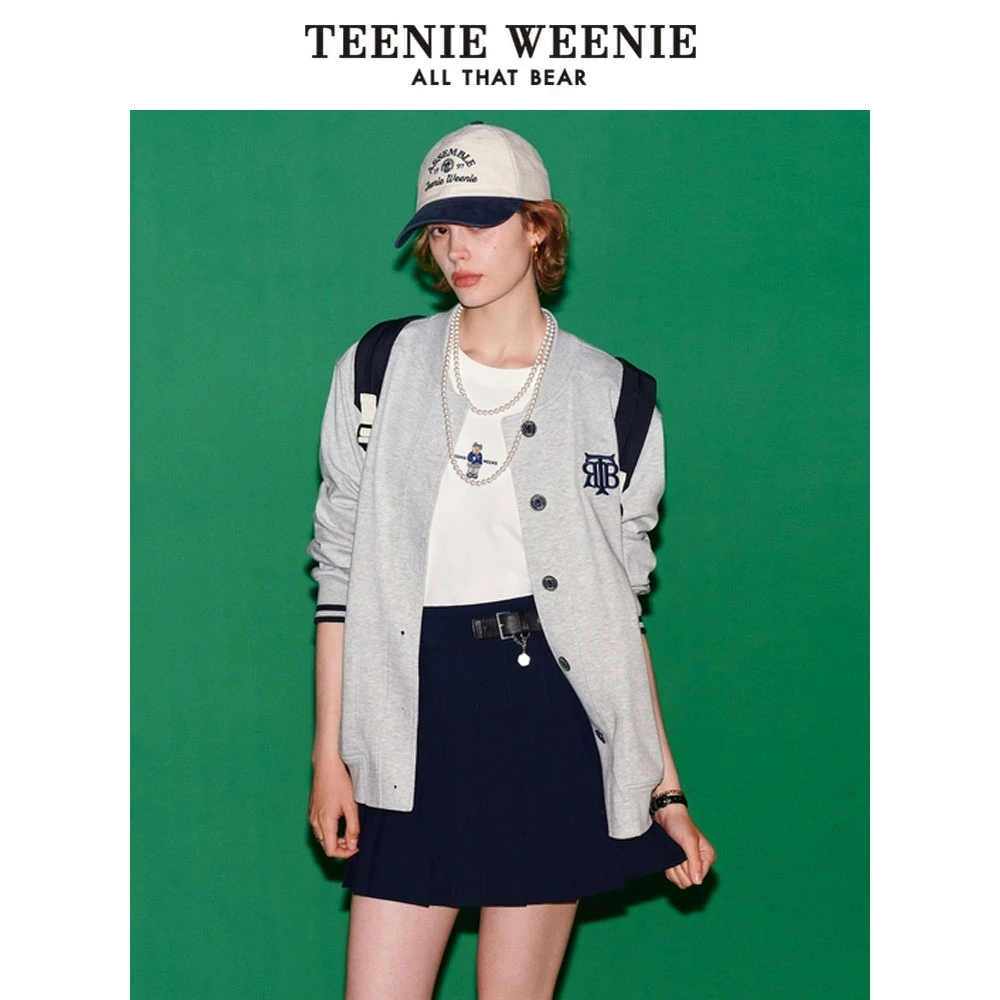 TeenieWeenie小熊24开衫卫衣外套格雷系灰色学院风女TTMZ243801P