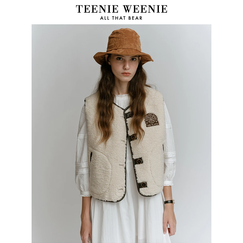 TeenieWeenie小熊时尚字母外套女2024冬季新款女外套TTJU248V02N