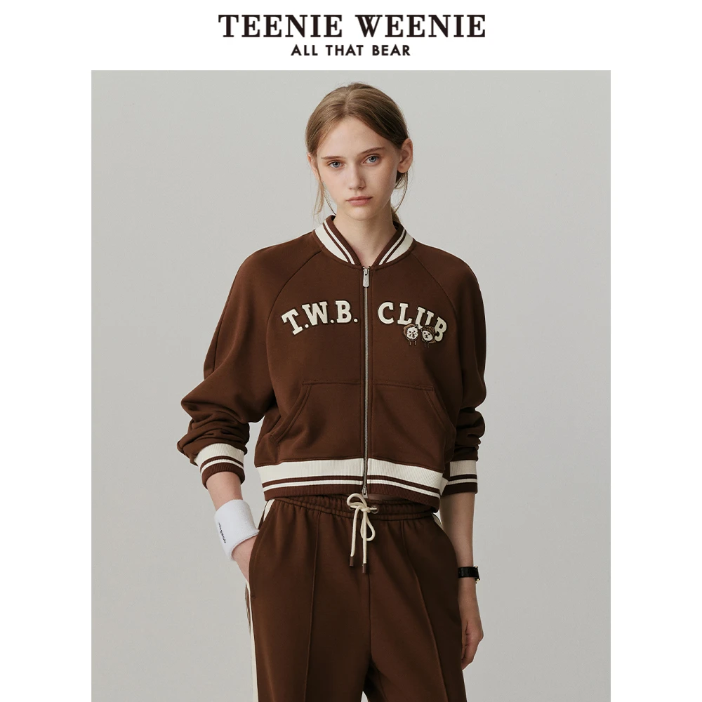 TeenieWeenie小熊女装美式开衫卫衣早秋短款外套夹克TTMZ244907T