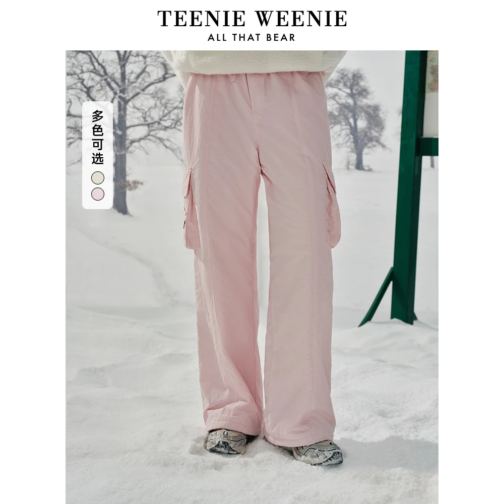 TeenieWeenie小熊女装2024年冬季工装风降落伞休闲裤TTTC248C19N