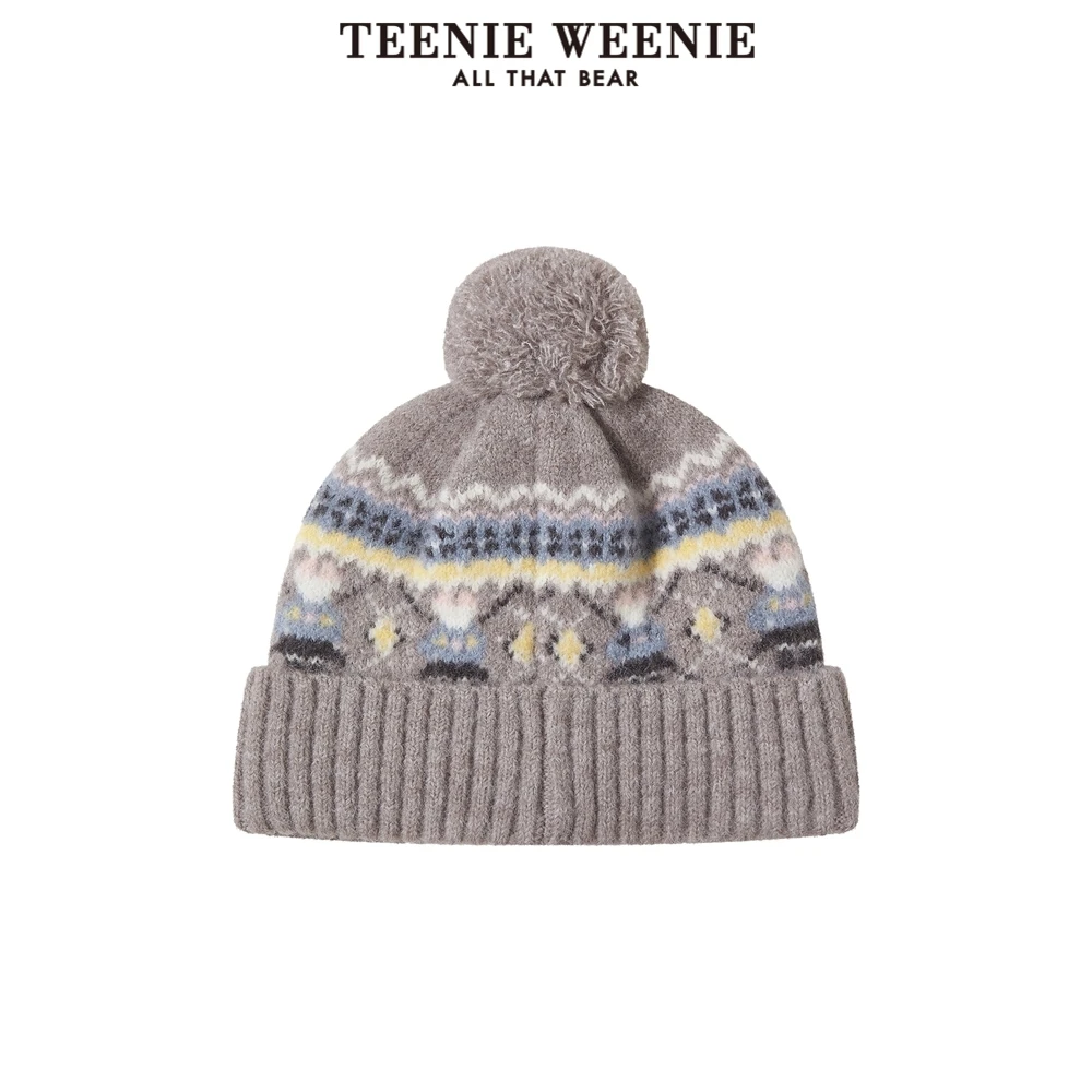 TeenieWeenie小熊卡通帽子24费尔岛提花潮流针织帽TTAC24FV03W