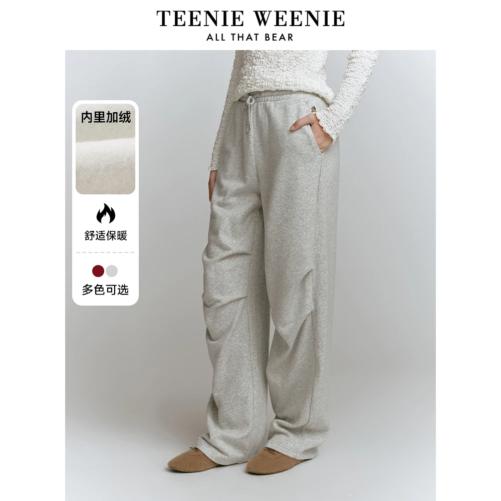 TeenieWeenie小熊时尚卡通卫裤女2024冬季新款女长裤TTTM248V21N