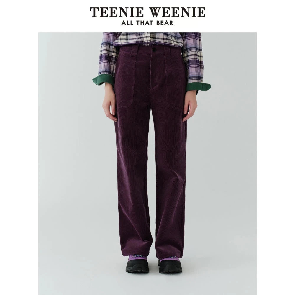 TeenieWeenie小熊24精梳棉灯芯绒休闲长裤时髦复古女TTTC248T21N