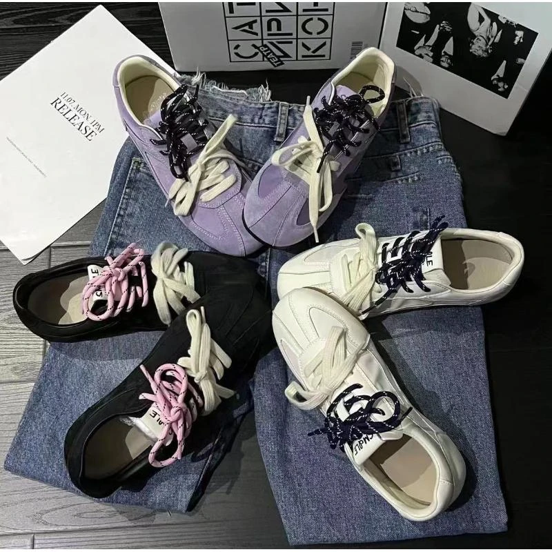 复古德训鞋2024年女鞋软底不累脚休闲鞋平底网面透气百搭板鞋