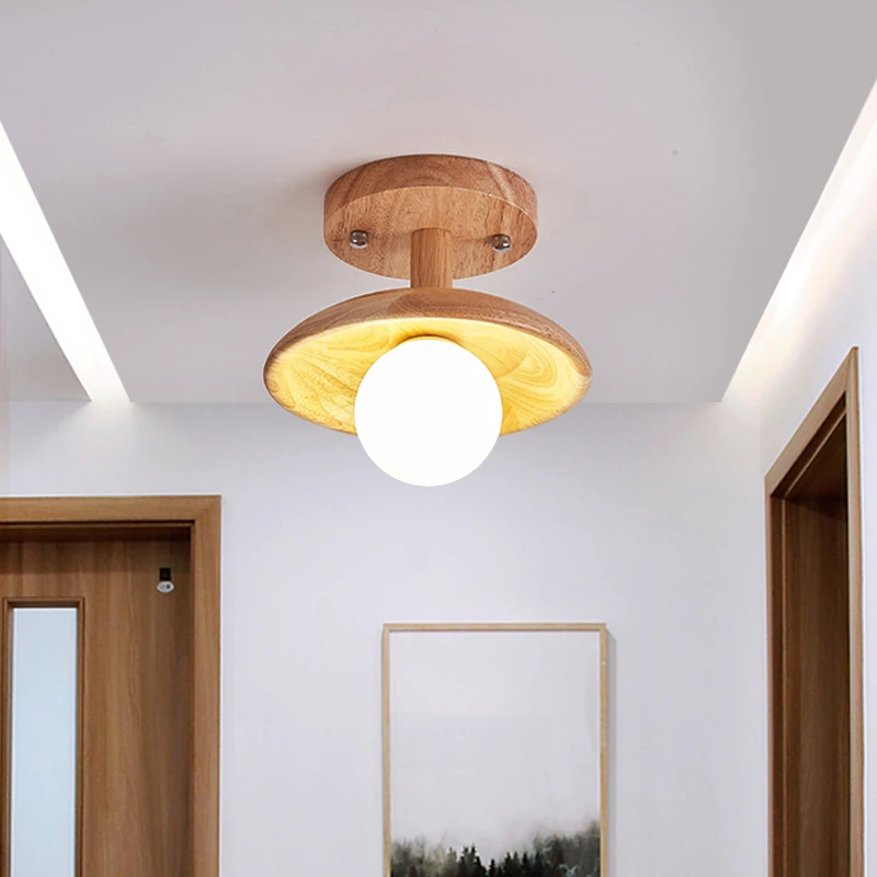 【楠木】光质造北欧原木过道灯阳台走廊玄关灯过道日式实木艺灯具