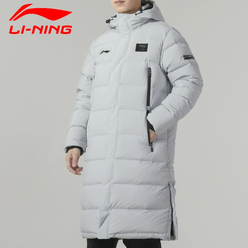 李宁羽绒服男女同款长款外套2023秋冬季新款保暖加厚过膝羽绒服
