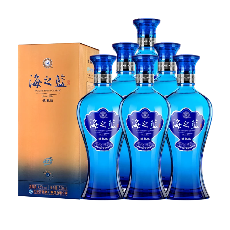 洋河 【达人】海之蓝绵柔型白酒【酒水节】42度520ml*6
