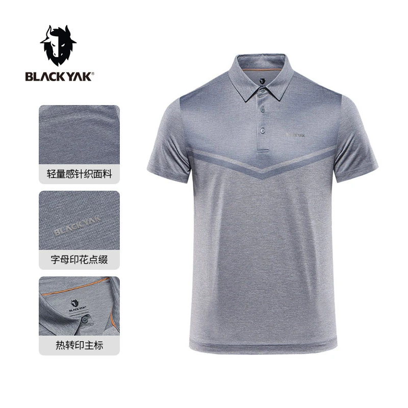 BLACK YAK/布来亚克男士商务休闲轻量印花风格短袖翻领Polo衫T恤